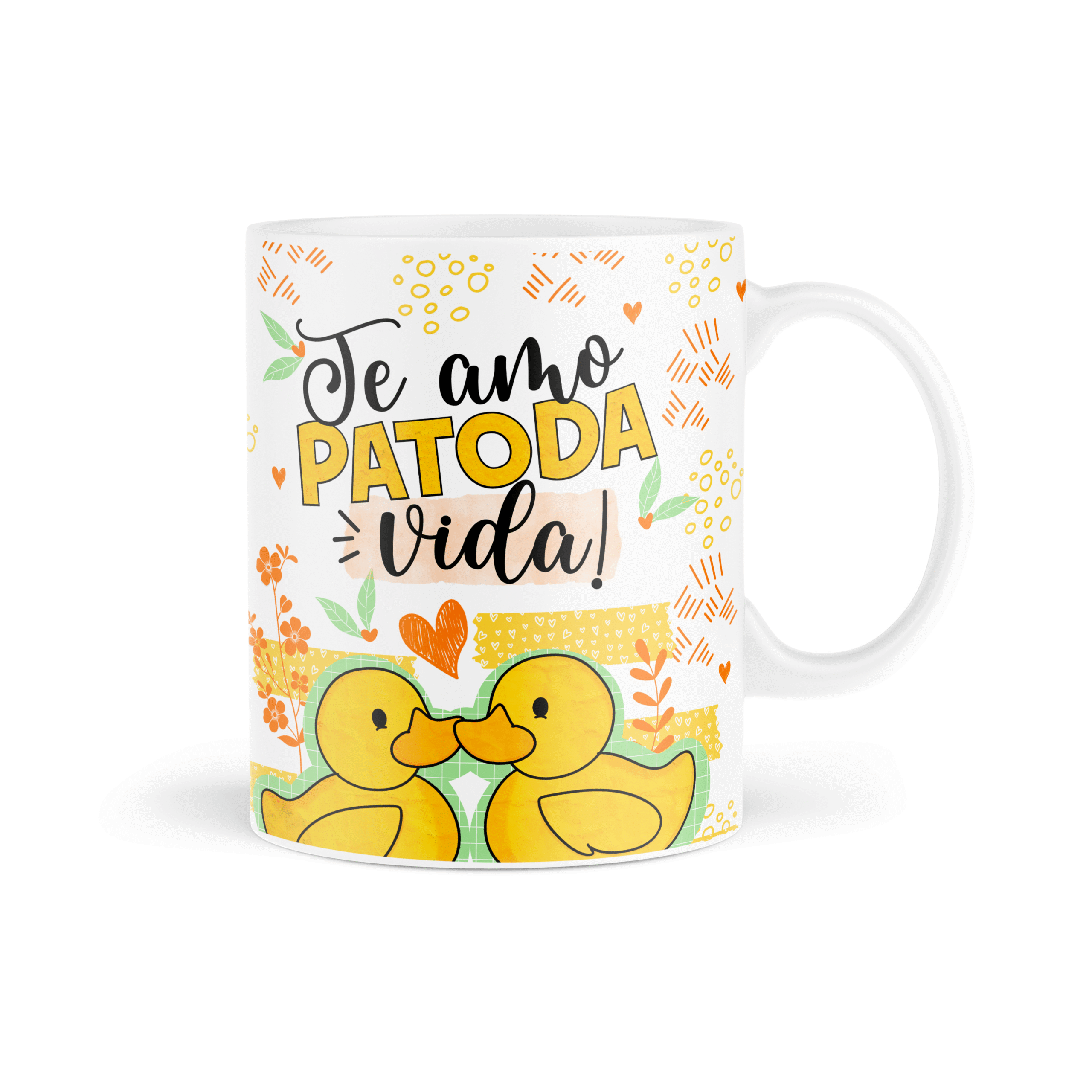 CANECA CERÂMICA BRANCA PATODAVIDA
