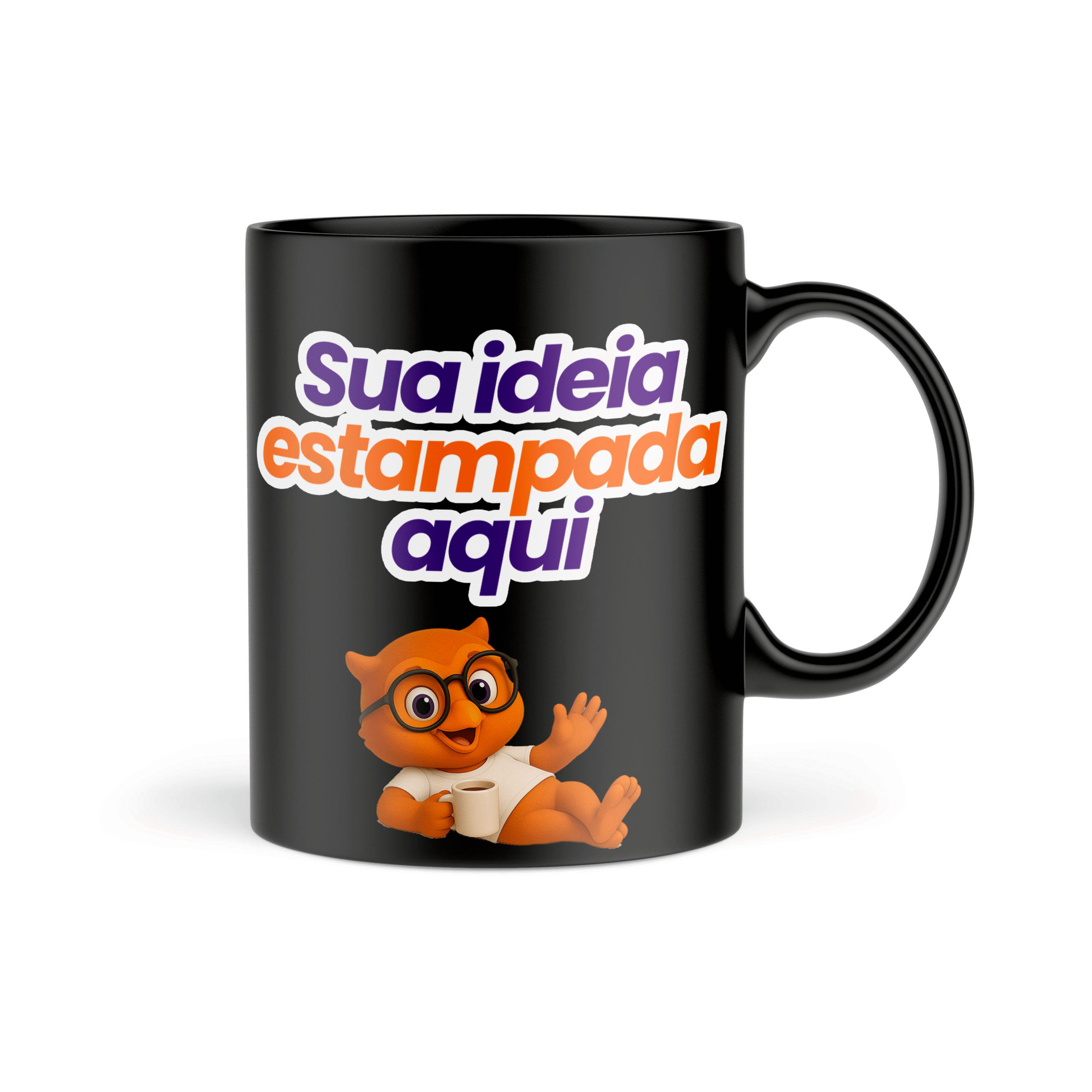 CANECA CERÂMICA PRETA PARA PERSONALIZAR